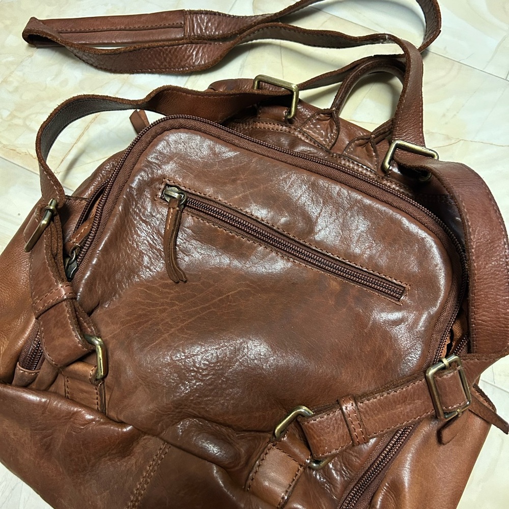 Source Unknown Brown Leather Backpack - image 4